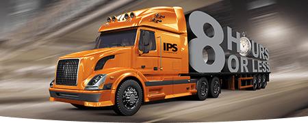 Fast delivery truck in motion