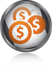 Financial documents with dollar signs