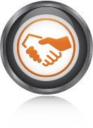 Handshake icon with circular border